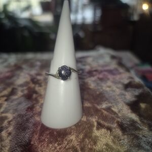 Purple Sunstone Sterling Ring